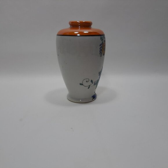 Vintage Japan Lustreware Hand Painted Floral Lantern Vase Stem Bud Flower Pot - Picture 3 of 12